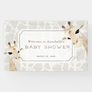 Giraffe Beige Watercolor Baby Dusche Begrüßungszei Banner