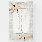 Giraffe Beige Watercolor Baby Dusche Begrüßungszei Banner (Vertikal)