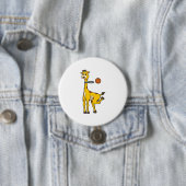 Giraffe beim Basketball mit Basketballkorb Button (Beispiel)
