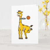 Giraffe beim Basketball mit Basketballkorb Karte (Gelbe Blume)