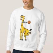 Giraffe beim Basketball mit Basketballkorb Sweatshirt (Vorderseite)