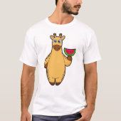 Giraffe beim Essen mit Watermelon T-Shirt (Vorderseite)