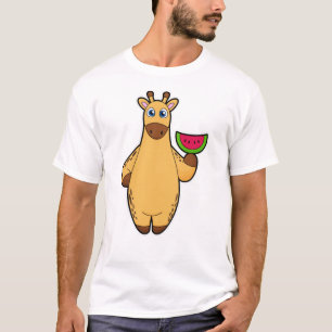 Giraffe beim Essen mit Watermelon T-Shirt