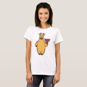Giraffe beim Essen mit Watermelon T-Shirt (Vorne ganz)