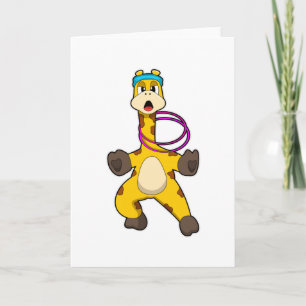 Giraffe beim Fitness mit Swing Ring Karte