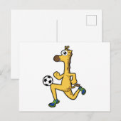 Giraffe beim Fußball-Sport Postkarte (Vorne/Hinten)