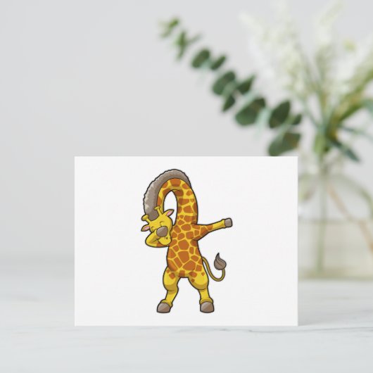 Giraffe beim Hip Hop Dance Dab Postkarte (Stehend Vorderseite)