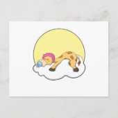 Giraffe beim Schlafen mit Cloud & Sun Postkarte (Vorderseite)