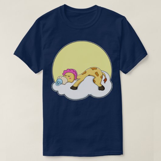 Giraffe beim Schlafen mit Cloud Sun T-Shirt (Design vorne)