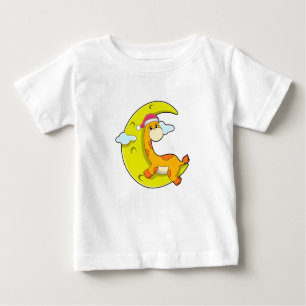 Giraffe beim Schlafen mit dem Mond Baby T-shirt