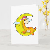 Giraffe beim Schlafen mit dem Mond Karte (Gelbe Blume)