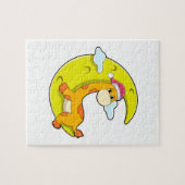 Giraffe beim Schlafen mit dem Mond Puzzle (Horizontal)