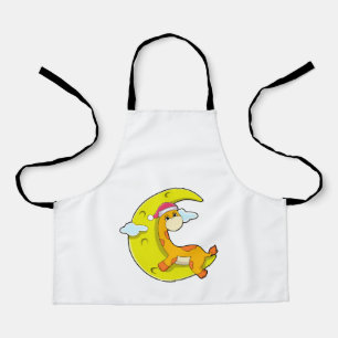 Giraffe beim Schlafen mit dem Mond Schürze