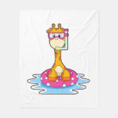 Giraffe beim Schnorcheln Fleecedecke (Vorderseite)