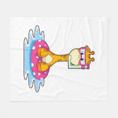 Giraffe beim Schnorcheln Fleecedecke (Vorderseite (Horizontal))