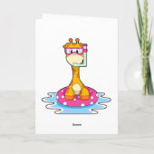 Giraffe beim Schnorcheln Karte (Rückseite)