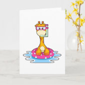 Giraffe beim Schnorcheln Karte (Gelbe Blume)