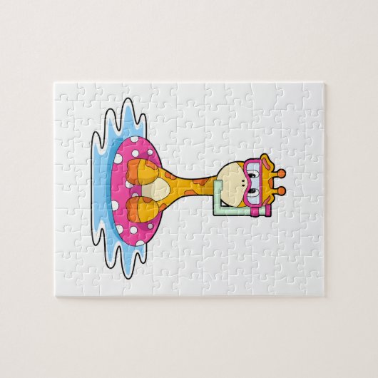 Giraffe beim Schnorcheln Puzzle (Horizontal)