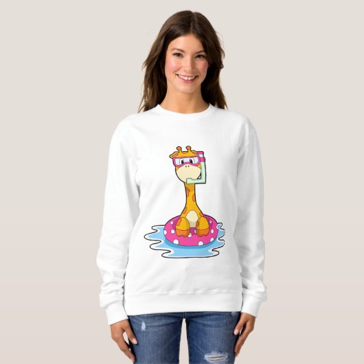Giraffe beim Schnorcheln Sweatshirt (Vorne ganz)
