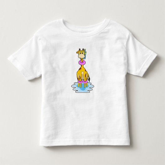 Giraffe beim Schwimmen mit Swim-Ring Kleinkind T-shirt (Vorderseite)
