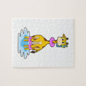 Giraffe beim Schwimmen mit Swim-Ring Puzzle (Horizontal)