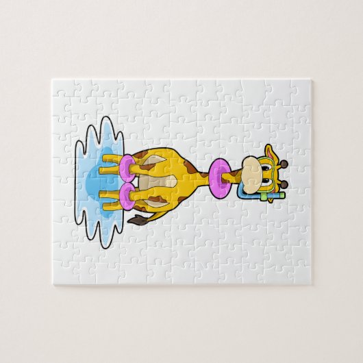 Giraffe beim Schwimmen mit Swim-Ring Puzzle (Horizontal)