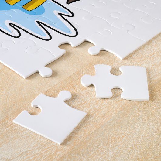 Giraffe beim Schwimmen mit Swim-Ring Puzzle (Seite)