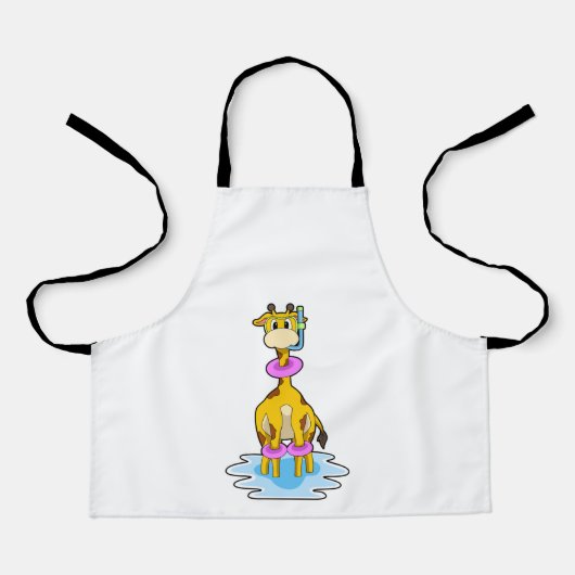 Giraffe beim Schwimmen mit Swim-Ring Schürze (Vorderseite)