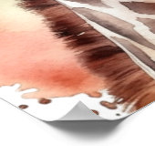 Giraffe betrachtet uns Wasserfarbenplakat Poster (Ecke)