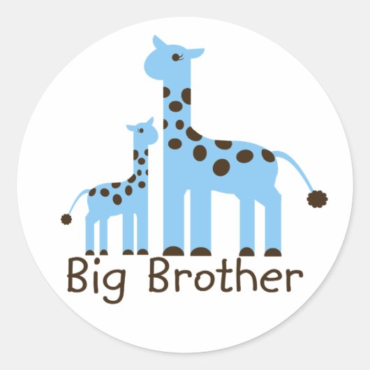 Giraffe Big Brother Runder Aufkleber (Vorderseite)