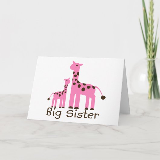 Giraffe Big Sister Karte (Vorderseite)