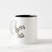 Giraffe bin ich hübsche hohe T - Shirts und Zweifarbige Tasse (Vorderseite Links)