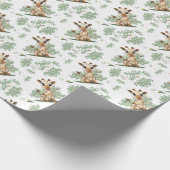 Giraffe Bird Baby Shower Geschenkpapier (Ecke)