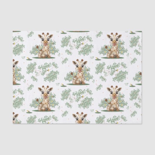 Giraffe Bird Baby Shower Seidenpapier (Vorderseite)