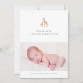 Giraffe Birth Announcement Ankündigung (Vorderseite)