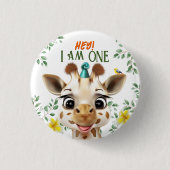 Giraffe Birthday Button (Vorderseite)