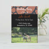 Giraffe Birthday Einladung (Stehend Vorderseite)