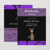 Giraffe Birthday Einladung (Vorne/Hinten)