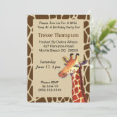 Giraffe Birthday Einladung (Stehend Vorderseite)