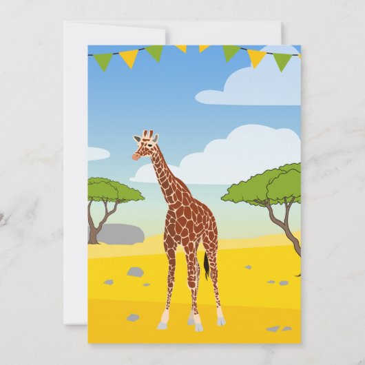 Giraffe Birthday Einladung (Rückseite)