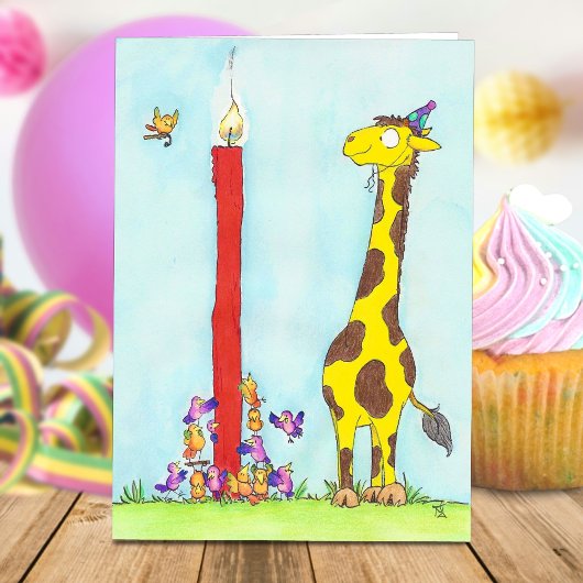 GIRAFFE BIRTHDAY Grußkarte von Nicole Janes Karte