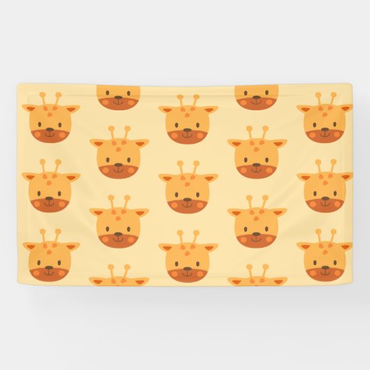Giraffe Birthday Kids Art Banner (Horizontal)