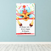 Giraffe Birthday Memento Leinwanddruck (Insitu (Holzboden))