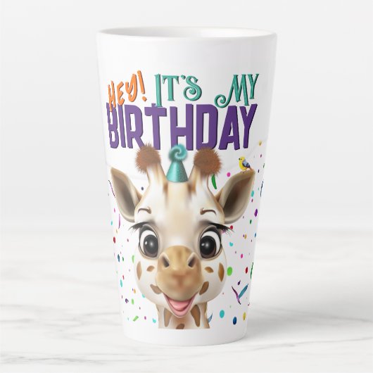 Giraffe Birthday Milchtasse (Vorderseite)