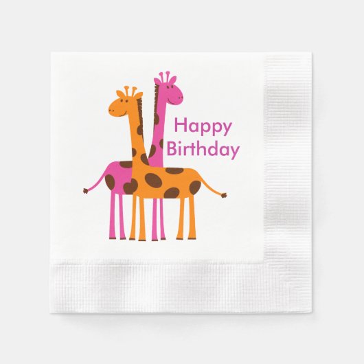 Giraffe Birthday Napkins Serviette (Vorderseite)