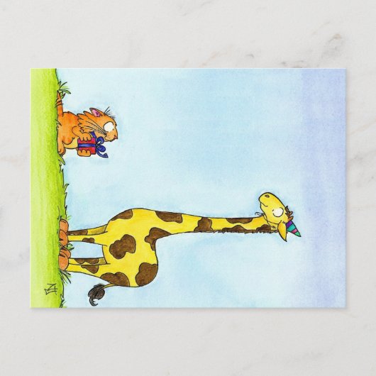 GIRAFFE BIRTHDAY Postkarte von Nicole Janes (Vorderseite)