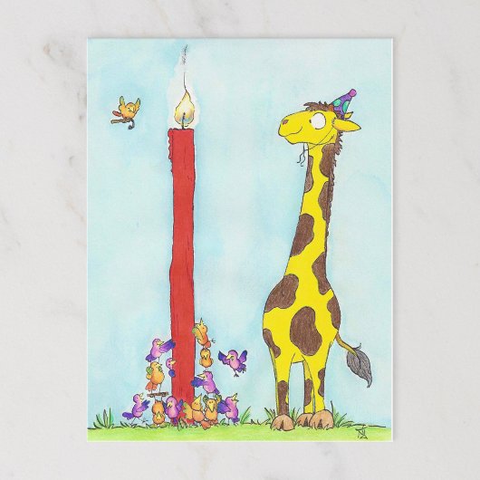 GIRAFFE BIRTHDAY Postkarte von Nicole Janes
