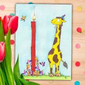 GIRAFFE BIRTHDAY Postkarte von Nicole Janes