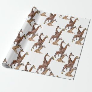 Giraffe Birthday Safari Geschenkpapier