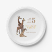 Giraffe Birthday Safari Pappteller (Vorderseite)